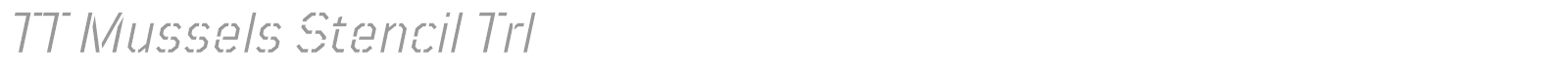 TT Mussels Stencil font preview